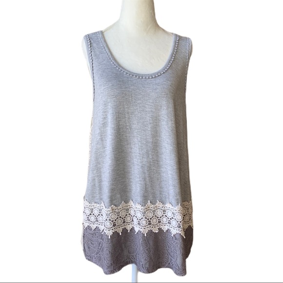 Democracy Tops - Democracy Sleeveless Top with Embroidery and Lace